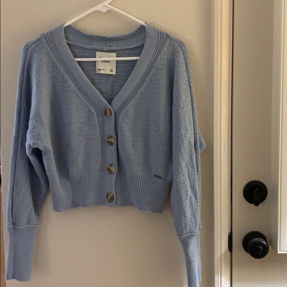 Cropped cardigan light blue A&F